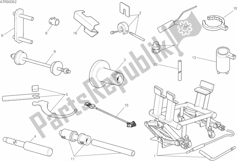 All parts for the 01b - Workshop Service Tools of the Ducati Multistrada 1200 ABS Brasil 2017